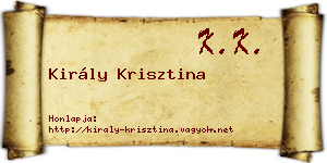 Király Krisztina névjegykártya